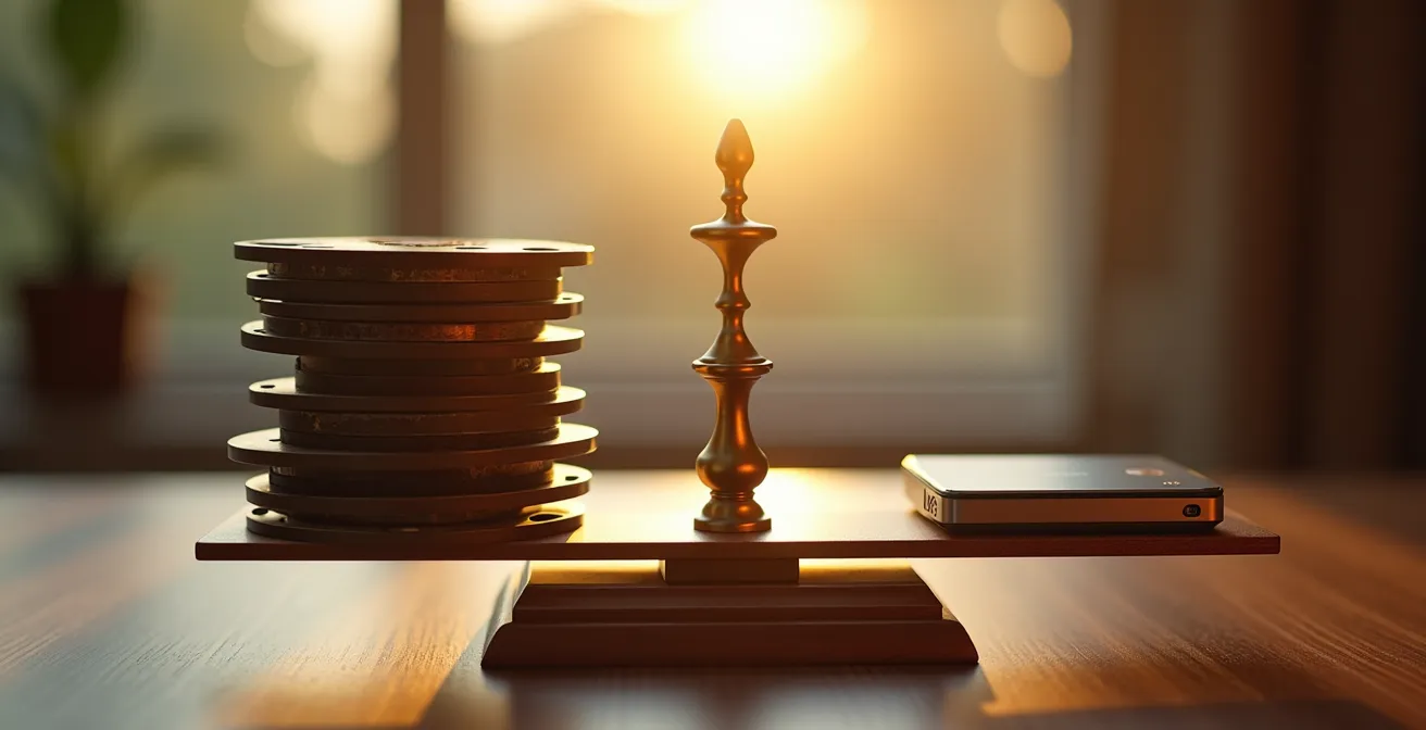 Comparaison visuelle du temps et de l'argent investis dans la numérisation